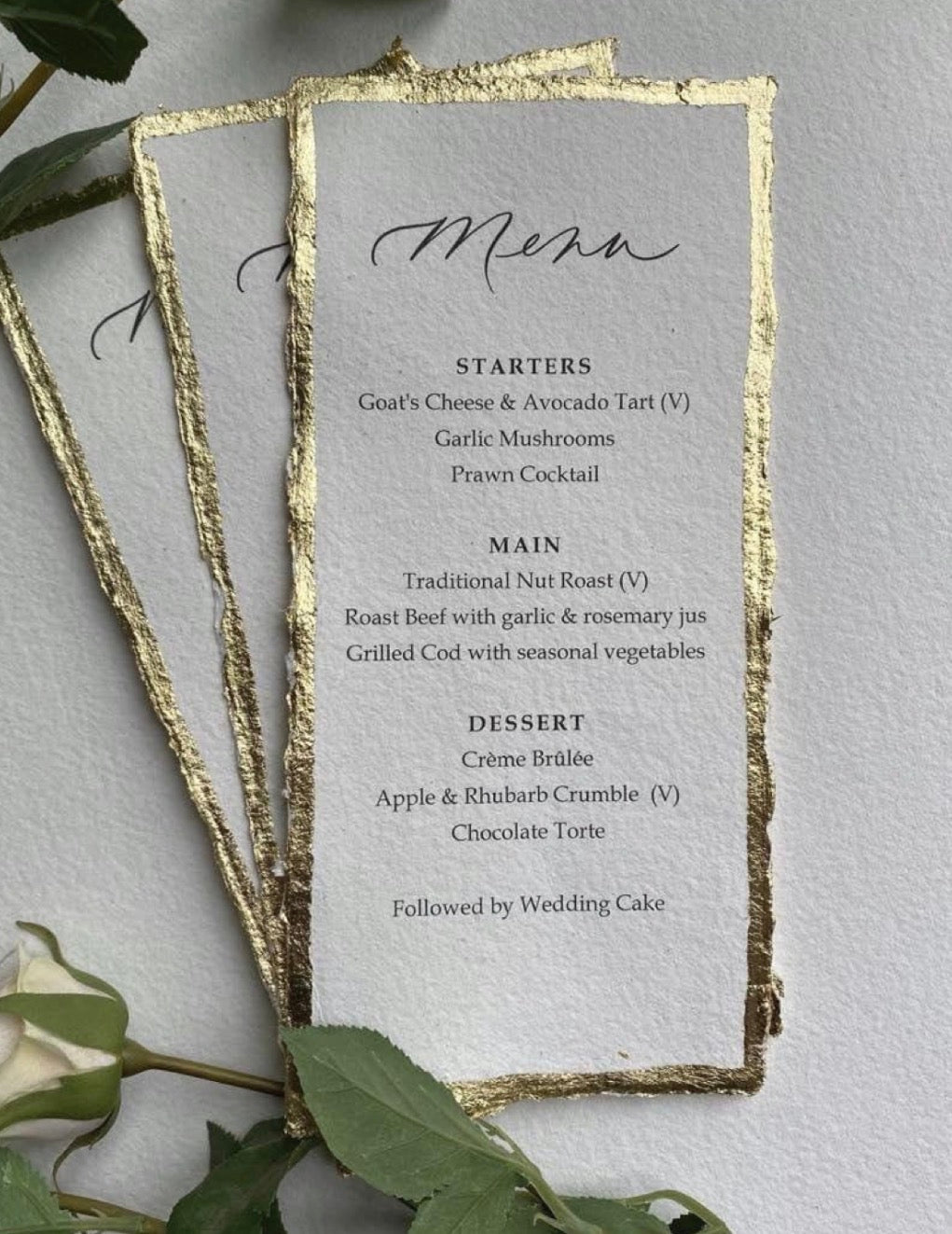 Gold & White Menu 100pcs